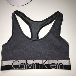 Gray Calvin Klein sports bra